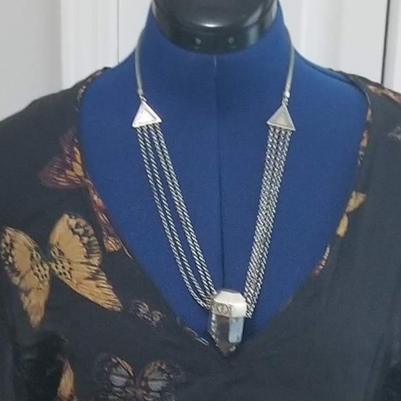 Spell and the Gypsy Collective Prism Bomb Necklace Quartz Crystal Silver Vintage - Picture 1 of 7